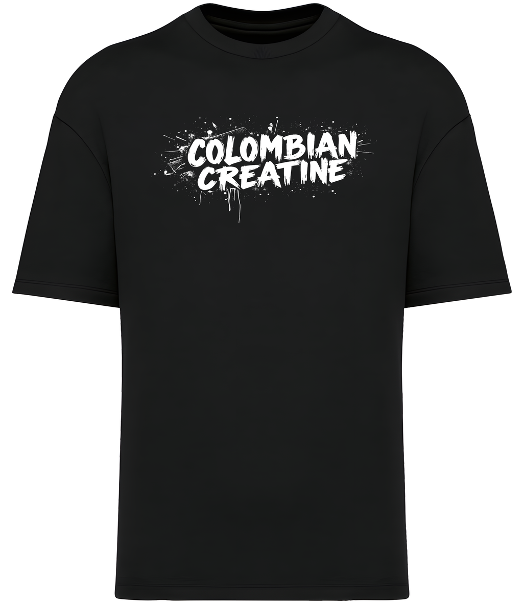 Bleach Drip premium vintage tee 300GSM by Colombian Creatine – garment-dyed oversized streetwear, front