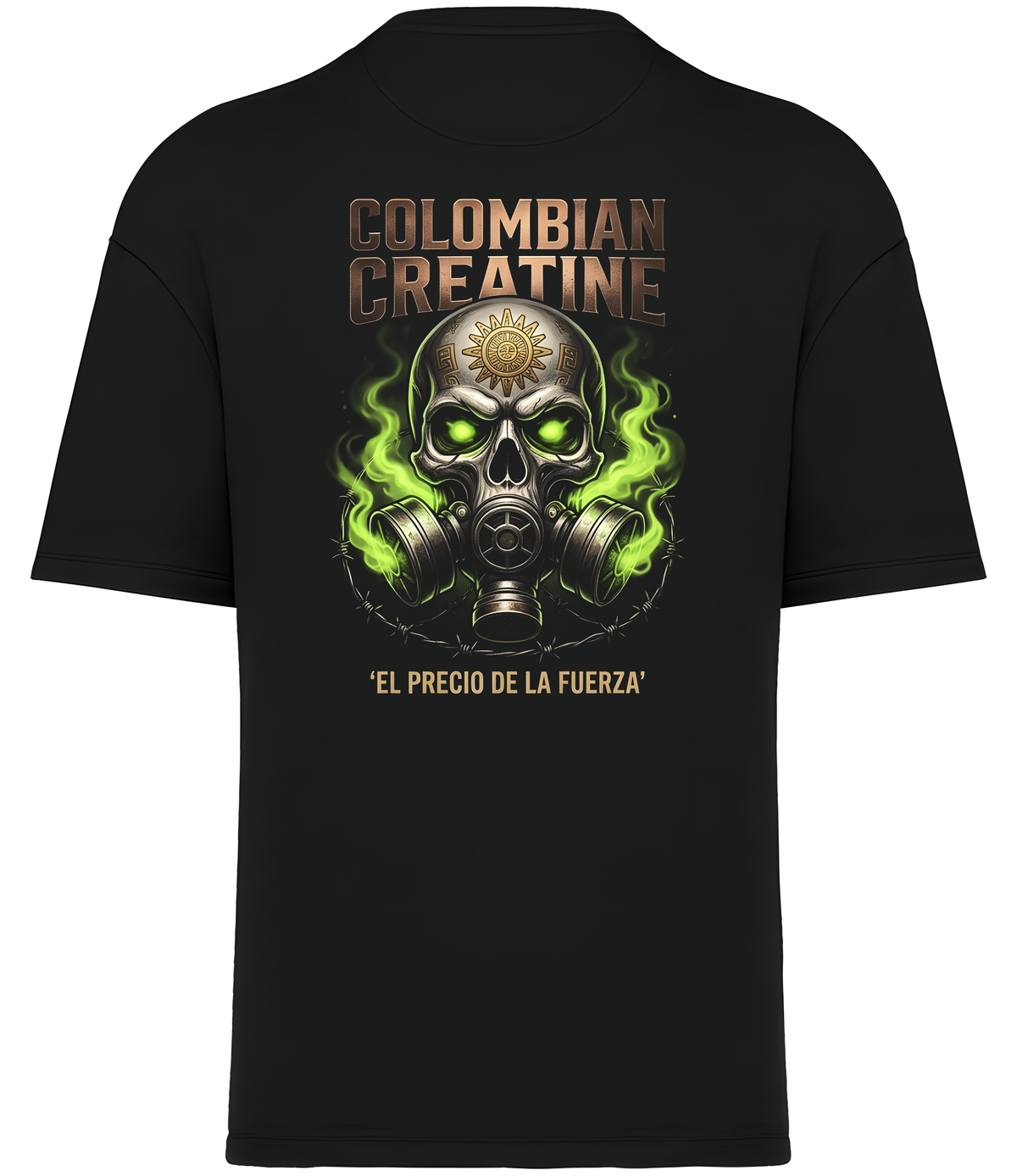 El Precio De La Fuerza premium heavyweight tee 300GSM by Colombian Creatine – organic cotton oversized streetwear, back