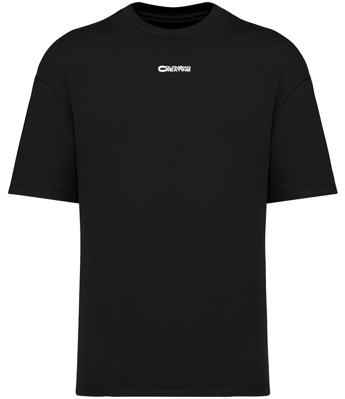 Colombian Creatine premium heavyweight tee 300GSM – front logo detail