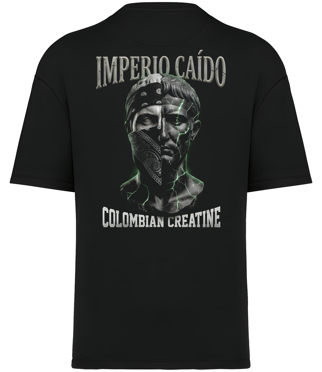 Imperio Caído premium heavyweight tee 300GSM by Colombian Creatine – organic cotton oversized streetwear, back