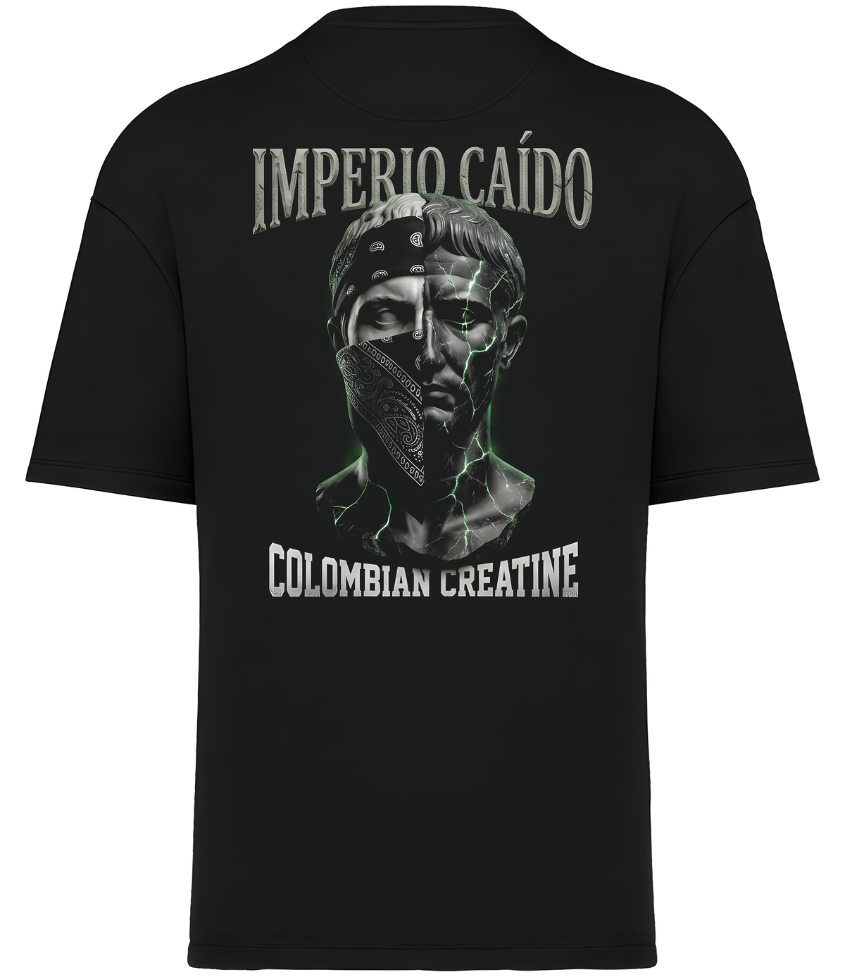 Imperio Caído premium heavyweight tee 300GSM by Colombian Creatine – organic cotton oversized streetwear, back