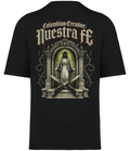 Nuestra Fe premium heavyweight tee 300GSM by Colombian Creatine – organic cotton oversized streetwear, front