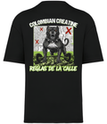 Reglas de la Calle premium heavyweight tee 300GSM by Colombian Creatine – organic cotton oversized streetwear, front