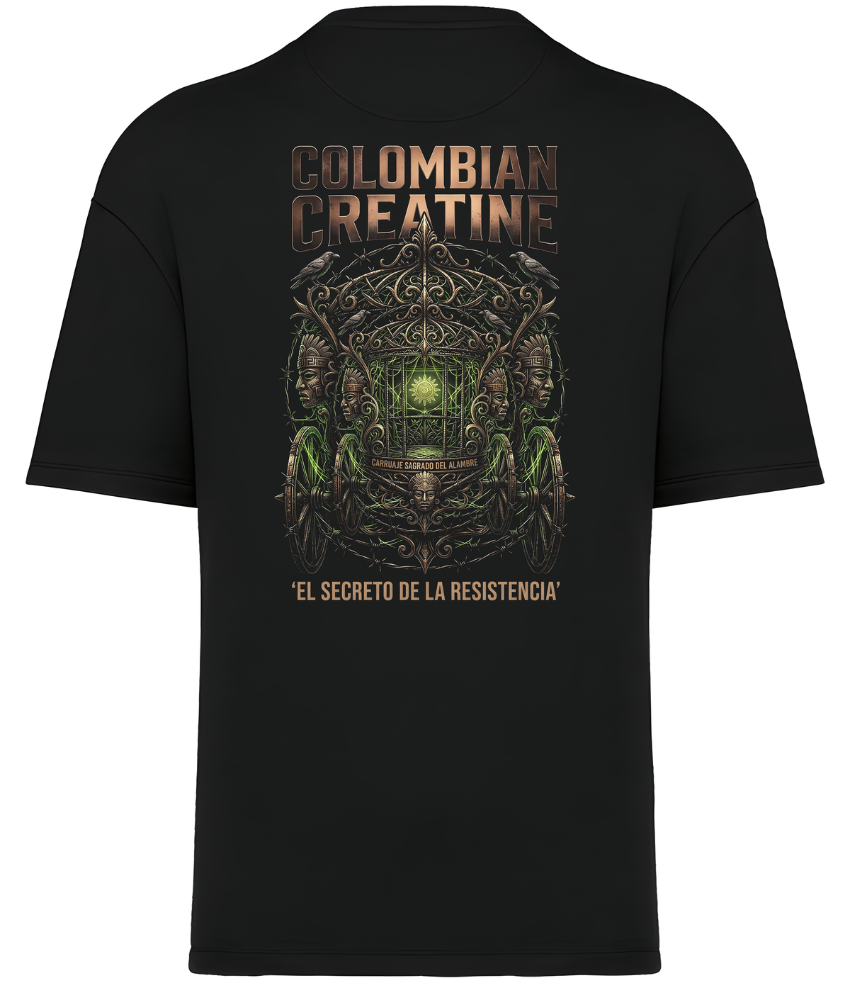 Resistencia premium heavyweight tee 300GSM by Colombian Creatine – organic cotton oversized streetwear, back