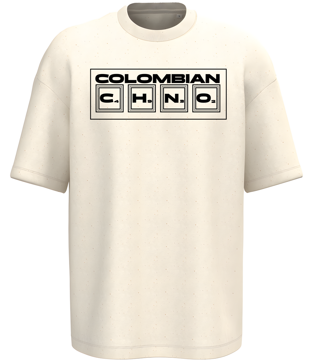 Chemical Formula premium vintage tee 300GSM by Colombian Creatine – garment-dyed oversized streetwear, front