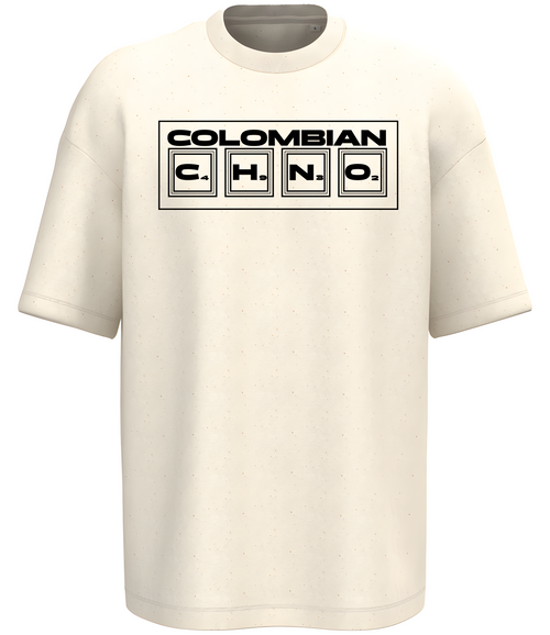 Chemical Formula premium vintage tee 300GSM by Colombian Creatine – garment-dyed oversized streetwear, front