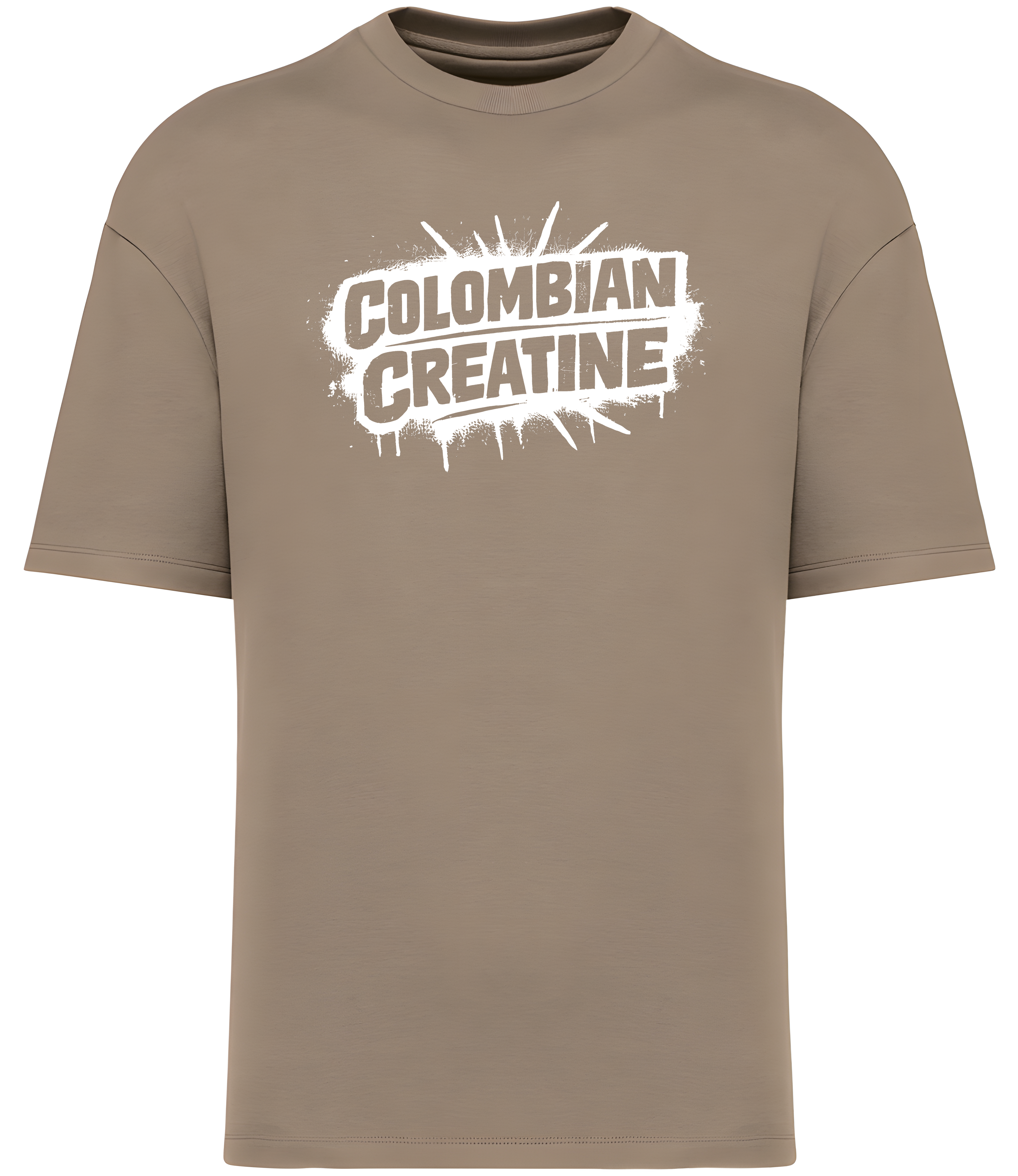 Splat Block premium vintage tee 300GSM by Colombian Creatine – garment-dyed oversized streetwear, front