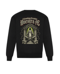 Nuestra Fe heavyweight sweatshirt 440GSM by Colombian Creatine – dark oversized streetwear, front