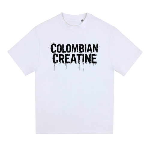 Bleach Drip heavyweight tee 300GSM by Colombian Creatine – dark oversized streetwear graphic, front