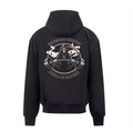 Deuda de Sangre heavyweight zoodie 440GSM by Colombian Creatine – dark oversized full-zip streetwear, front