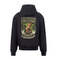 Knuckle Dust heavyweight zoodie 440GSM by Colombian Creatine – dark oversized full-zip streetwear, front