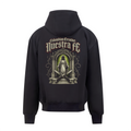 Nuestra Fe heavyweight zoodie 440GSM by Colombian Creatine – dark oversized full-zip streetwear, front